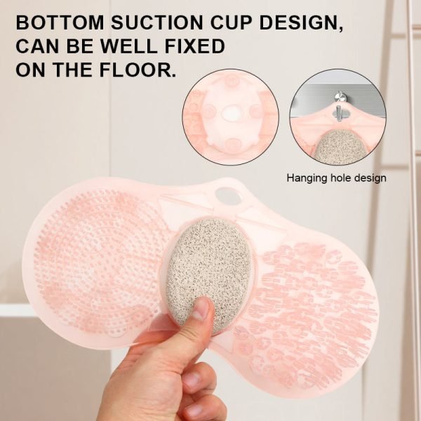 2 in 1 Foot Scrubber Shower Mat Pumice Stone