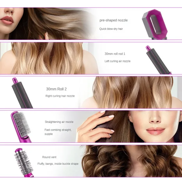🌟 5-in-1 Hot Comb Multi Hair Styler 🌟