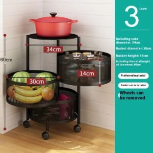 Rotating Vegetable Baskets Multi-Layer Kitchen Trolley 🍏🍎